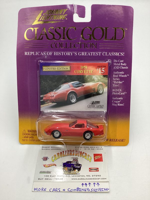 Johnny Lightning Classic Gold Collection #15 1979 Corvette Red J Hook Vein 222G Online Hot Sale