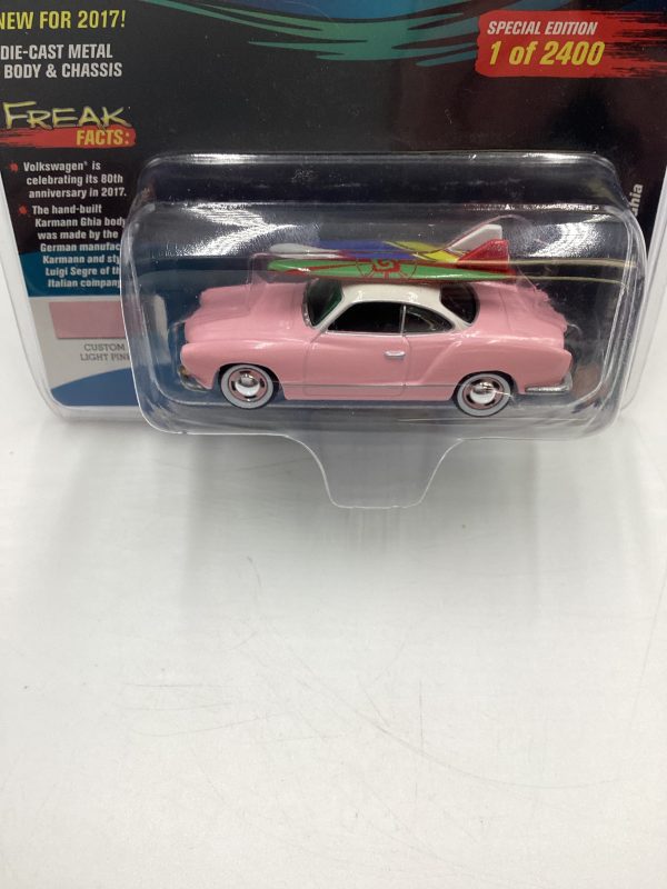 Johnny Lightning Mijo Exclusives Surf Rods 1 2400 1964 VW Karmann Ghia Pink Fashion