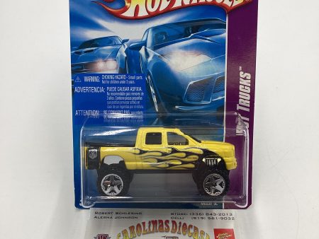 2008 Hot Wheels HW Team: Hot Trucks #138 Dodge Ram 1500 Yellow International Card 40A For Discount