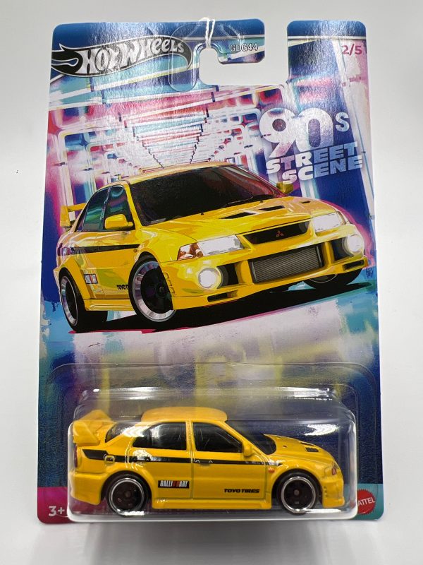 2024 Hot Wheels 90s Street Scene #2 Mitsubishi Lancer Evolution VI Yellow 161Q Hot on Sale