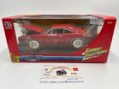 Johnny Lightning 1:24 Scale White Lightning Chase Muscle Cars 1969 Dodge Charger R T Red VHTF Sale