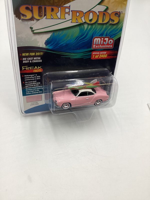 Johnny Lightning Mijo Exclusives Surf Rods 1 2400 1964 VW Karmann Ghia Pink Fashion