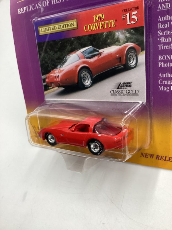 Johnny Lightning Classic Gold Collection #15 1979 Corvette Red J Hook Vein 222G Online Hot Sale