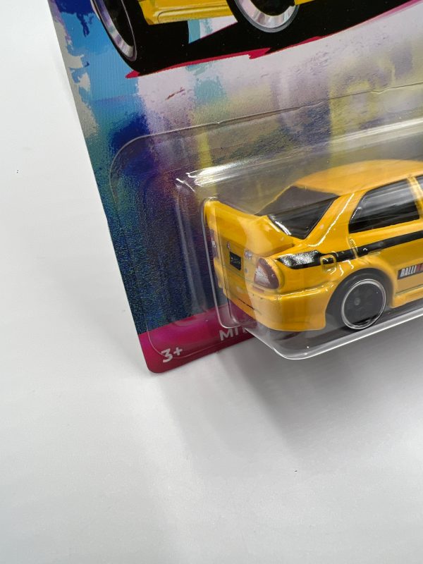 2024 Hot Wheels 90s Street Scene #2 Mitsubishi Lancer Evolution VI Yellow 161Q Hot on Sale