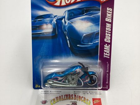 2008 Hot Wheels HW Team: Custom Bikes #151 Scorchin Scooter Blue For Cheap