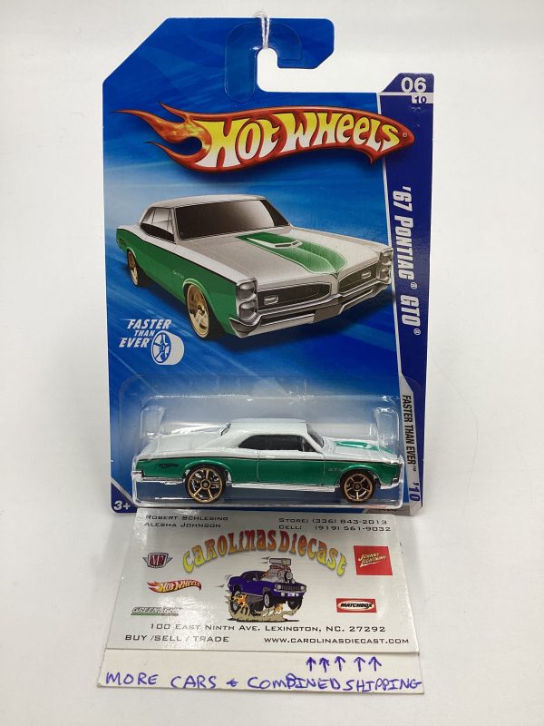 2010 Hot Wheels #134 ‘67 Pontiac GTO Green White Faster Than Ever 59F Sale