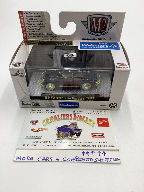 M2 Machines Walmart Exclusive 1954 VW Beetle Deluxe USA Model VWS01 Chase with protector (1) For Sale