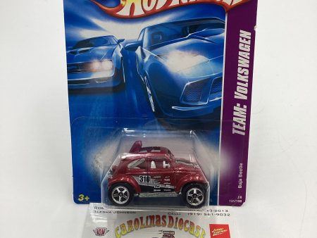 2008 Hot Wheels HW Team Volkswagen #131 Baja Beetle Red 97D Fashion