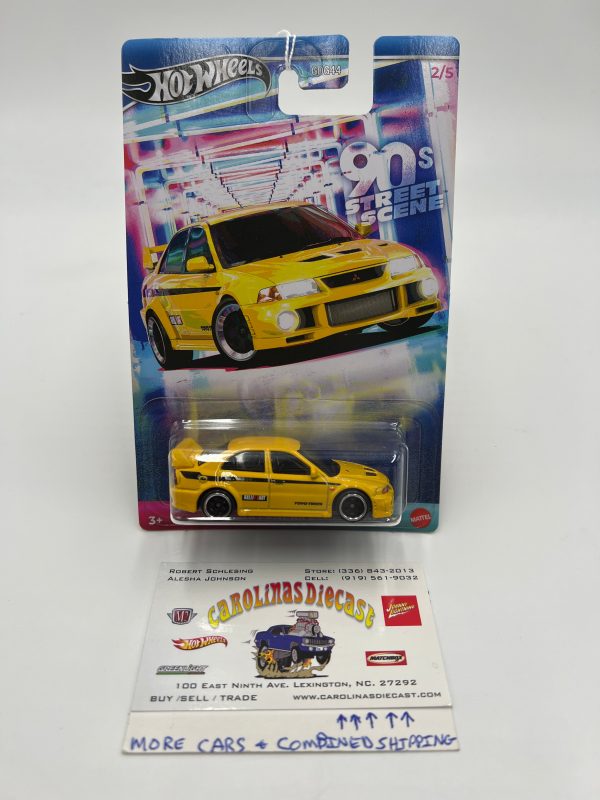 2024 Hot Wheels 90s Street Scene #2 Mitsubishi Lancer Evolution VI Yellow 161Q Hot on Sale