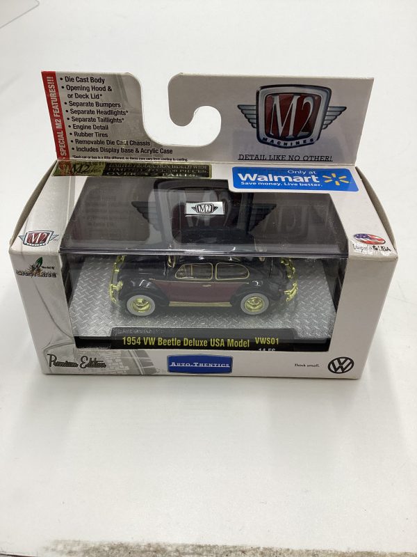 M2 Machines Walmart Exclusive 1954 VW Beetle Deluxe USA Model VWS01 Chase with protector (1) For Sale