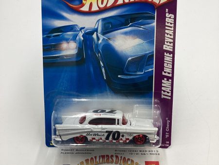 2008 Hot Wheels HW Team Engine Revealers #155 57 Chevy White 14E Hot on Sale