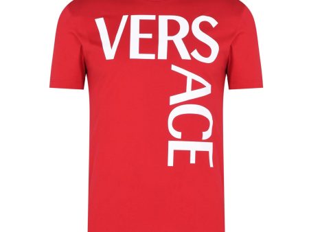 Versace Red Logo T-Shirt For Cheap