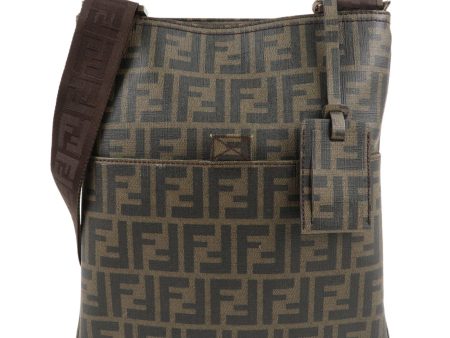 FENDI Zucca Print PVC Shoulder Bag Khaki Black 7VA207 Online now