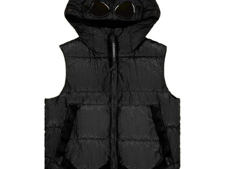 Kids CP Company Black Goggle Down Gilet Online now