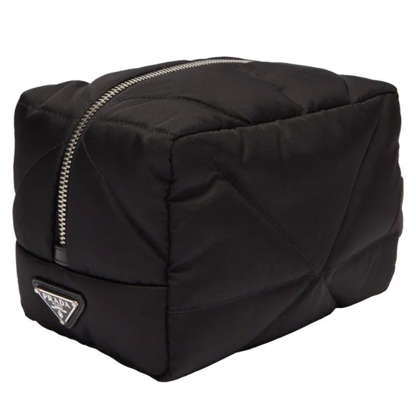 Prada Black Nylon Quilted Washbag For Cheap