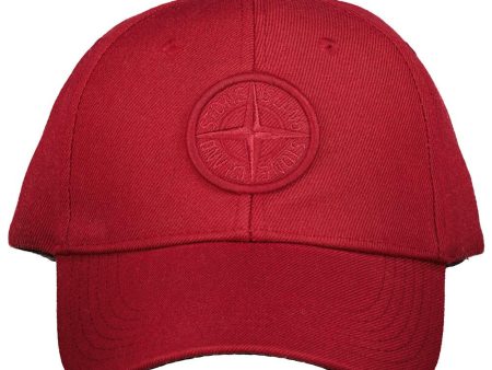 Stone Island Cherry Embroidered Logo Cap For Cheap