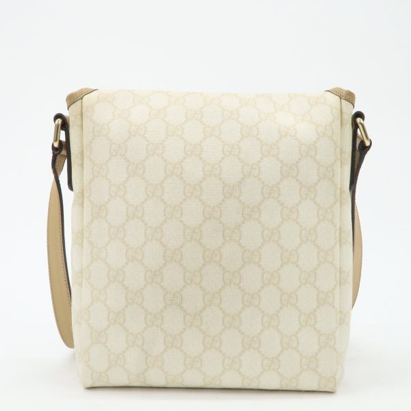 GUCCI GG Supreme Leather Shoulder Bag Ivory Light Brown 223666 Online Sale