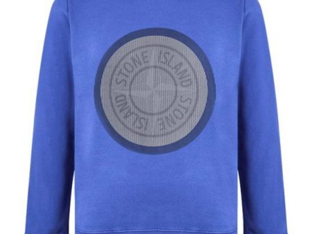 Stone Island Blue Large Logo Sweatshirt Online Hot Sale