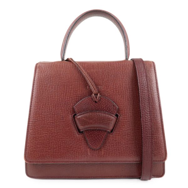 LOEWE Barcelona Leather 2 Way Hand Bag Shoulder Bag Wine Sale