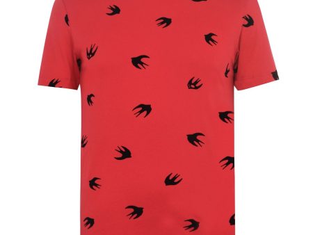 Alexander McQueen All Over Swallow T Shirt Online