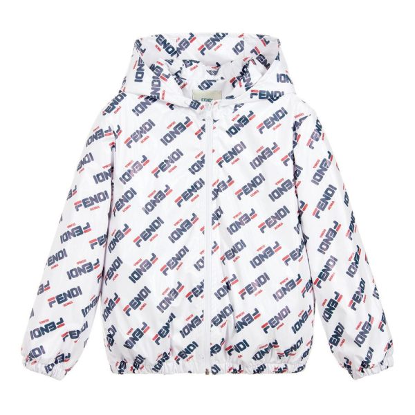 Kids Fendi White Mania Jacket Hot on Sale