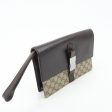 GUCCI Ophidia GG Supreme Leather Clutch Bag Beige Brown on Sale