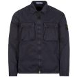 Stone Island Navy Double Pocket Overshirt For Sale