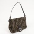 FENDI Mamma Baguette Zucca Canvas Leather Shoulder Bag 26325 Discount