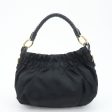 PRADA Nylon Leather Shoulder Bag Black Sale