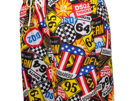 DSQUARED2 Logo Print Swimshorts Cheap