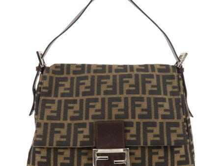 FENDI Zucca Mamma Baguette Vinyl Leather Shoulder Bag 26325 Online now