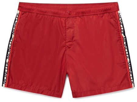 Moncler Red Tape Logo Swimshorts Online Sale