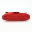 FENDI Mamma Baguette Suede Leather Shoulder Bag Red 26424 For Sale