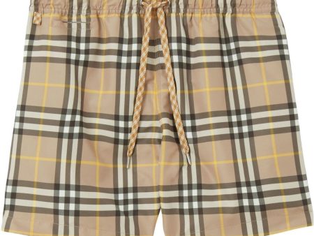 Burberry Truffle Check Pattern Swimshorts For Sale