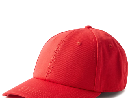 Moncler Red Split Logo Cap Cheap