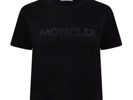 Womens Moncler Black Logo T-Shirt For Sale