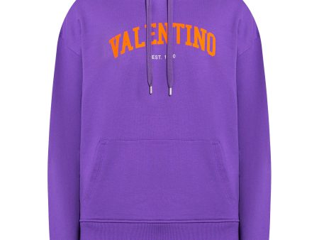 Valentino Purple Logo Hoodie For Cheap