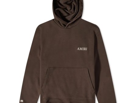 Amiri Brown Logo Hoodie For Sale