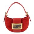 FENDI Suede Leather Mini Croissant Hand Bag Red 26673 Discount