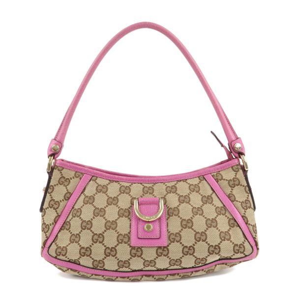 GUCCI Abbey GG Canvas Leather Shoulder Bag Pink Beige 130939 Sale