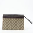 GUCCI Ophidia GG Supreme Leather Clutch Bag Beige Brown on Sale