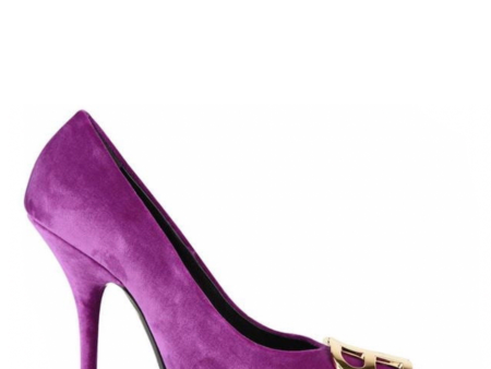 Balenciaga Purple Velvet BB Heels Supply