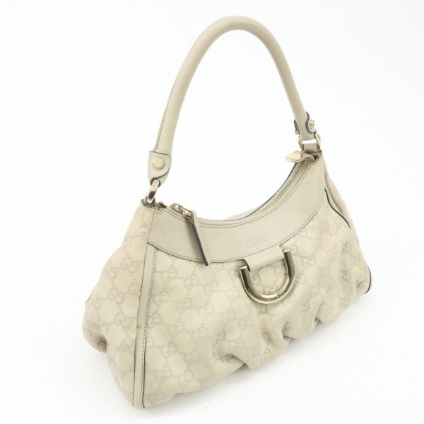 GUCCI Abbey Guccissima Leather Shoulder Bag Ivory 190525 Online Hot Sale