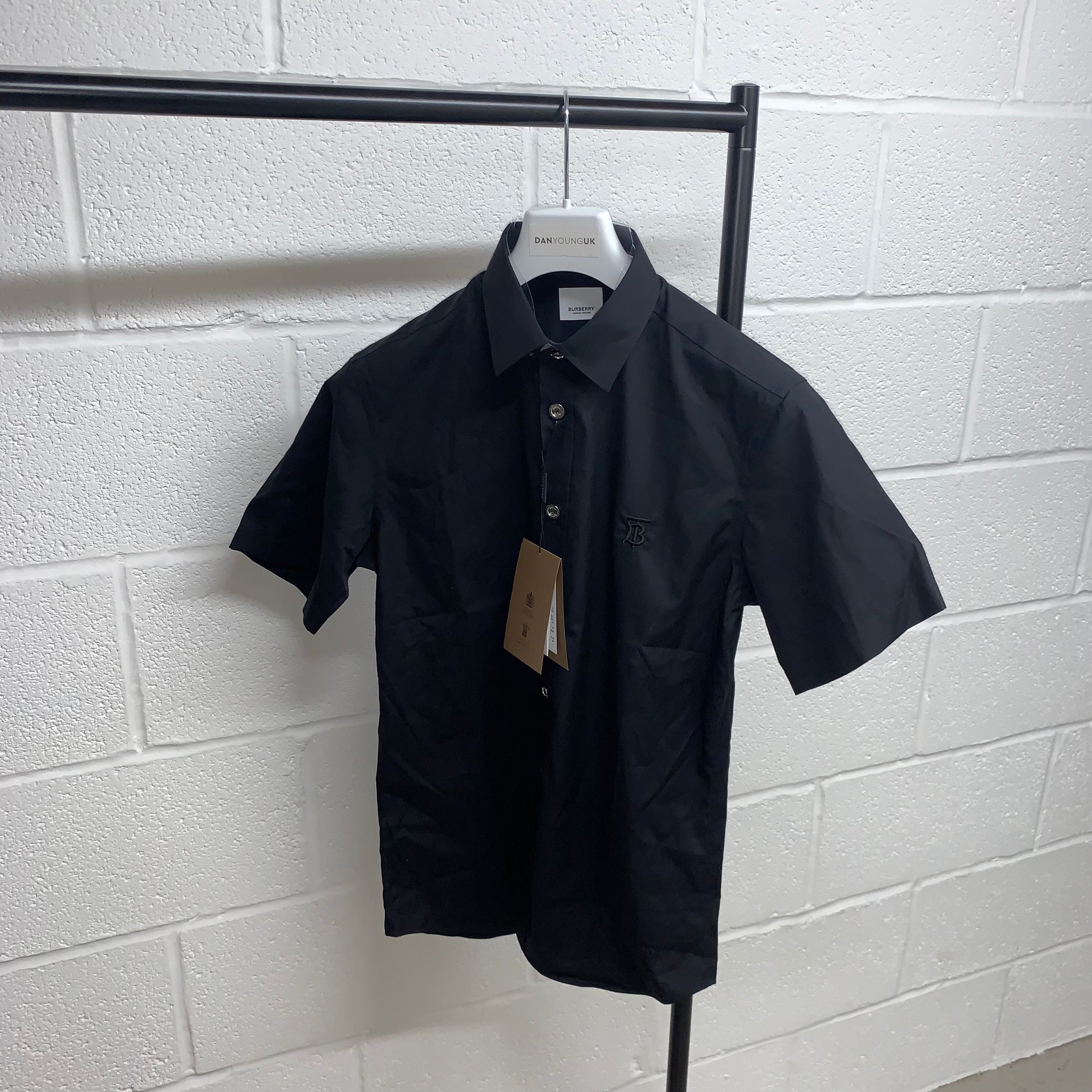 Burberry Sherrington Black Short Sleeve Shirt on Sale