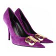 Balenciaga Purple Velvet BB Heels Supply