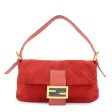 FENDI Mamma Baguette Suede Leather Shoulder Bag Red 26424 For Sale