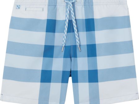 Burberry Sky Blue Check Swimshorts Online Sale