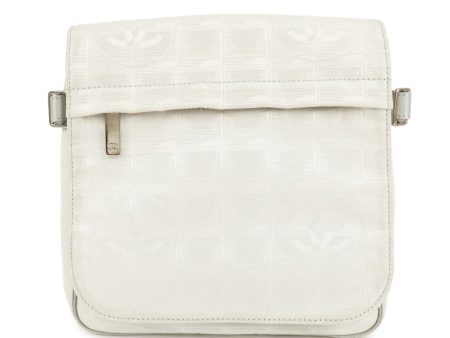 CHANEL New Travel Line Nylon Jacquard Shoulder Bag Silver A29347 Sale