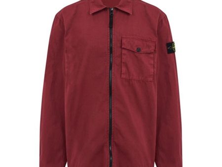 Stone Island Junior Burgundy Overshirt Online Sale