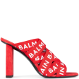 Womens Balmain Logo Strap Heels For Sale